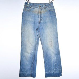 Vintage 60s/ 70s Levi's For Me Orange Tab Well Worn Straight Leg Denim Jeans Wom
